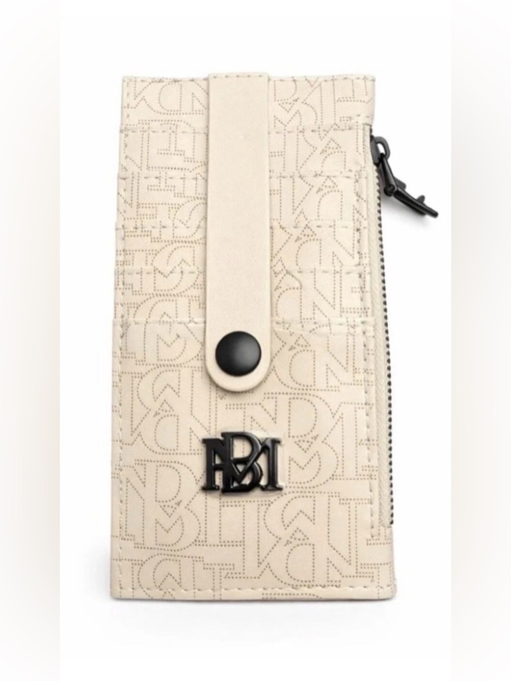Badgley Mischka Beige Monogram Zip Wallet and Card Pouch Set NWT - Picture 4 of 4
